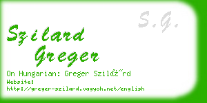 szilard greger business card